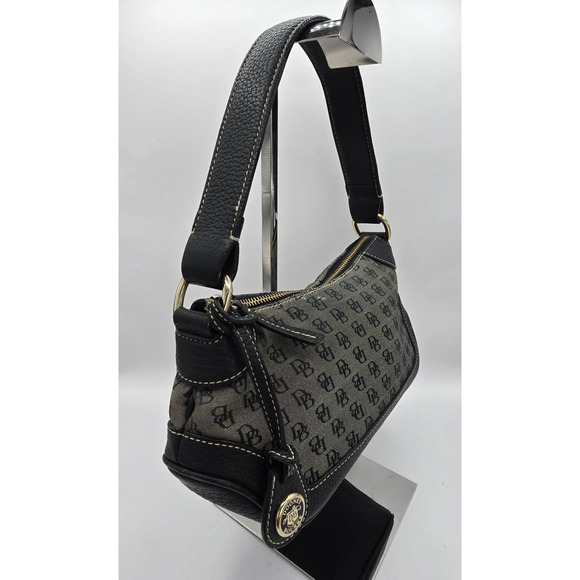 Dooney & Bourke Satchel Signature Pattern Gray Black H4 546786 11" x 4" x 5" - Picture 7 of 16